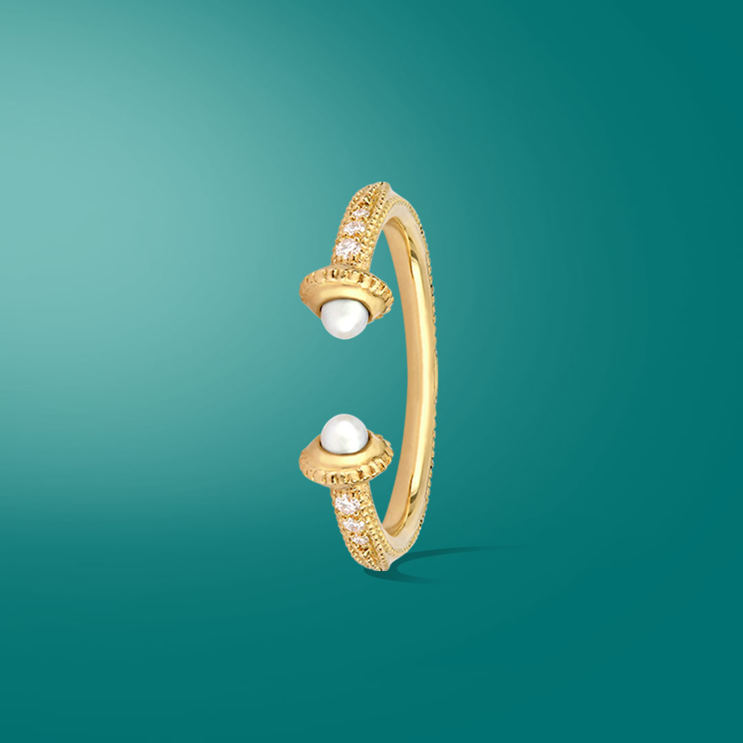 Bague Torque perle par Mathilde Perney